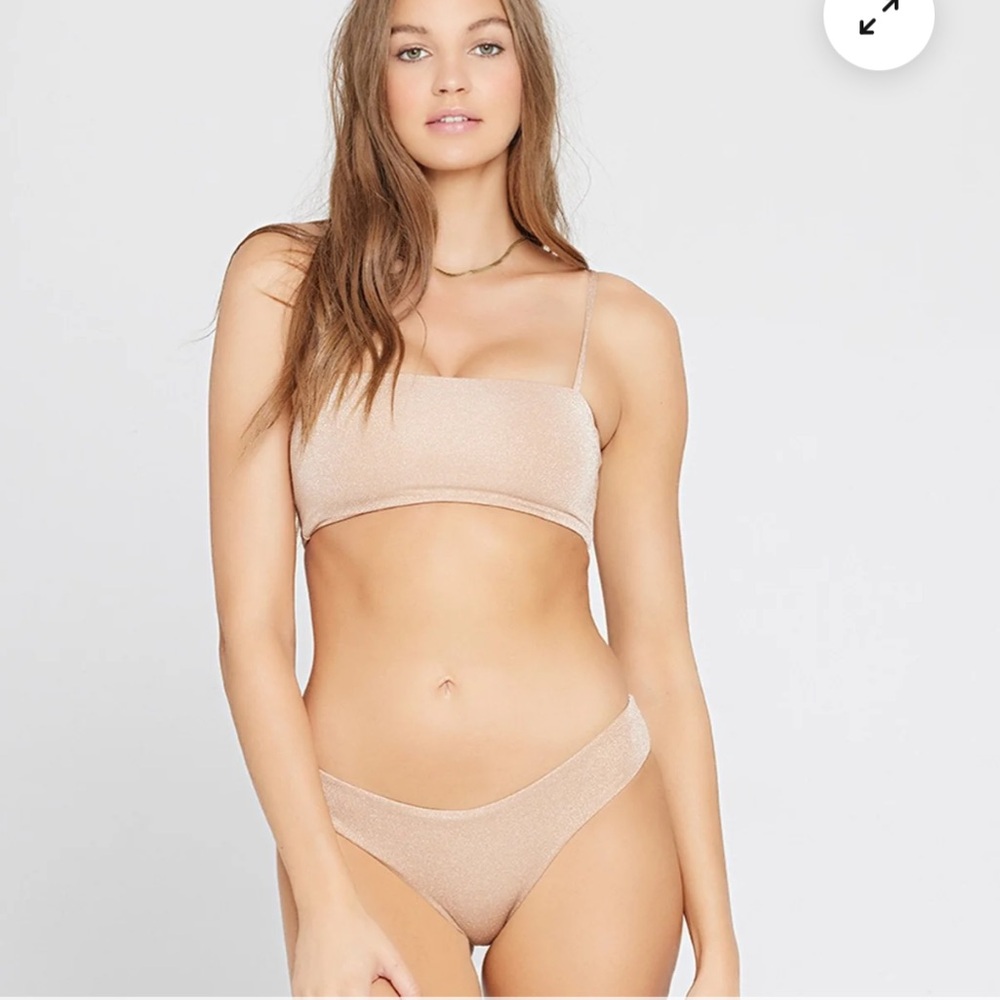 L*space champagne sparkle bikini set size large